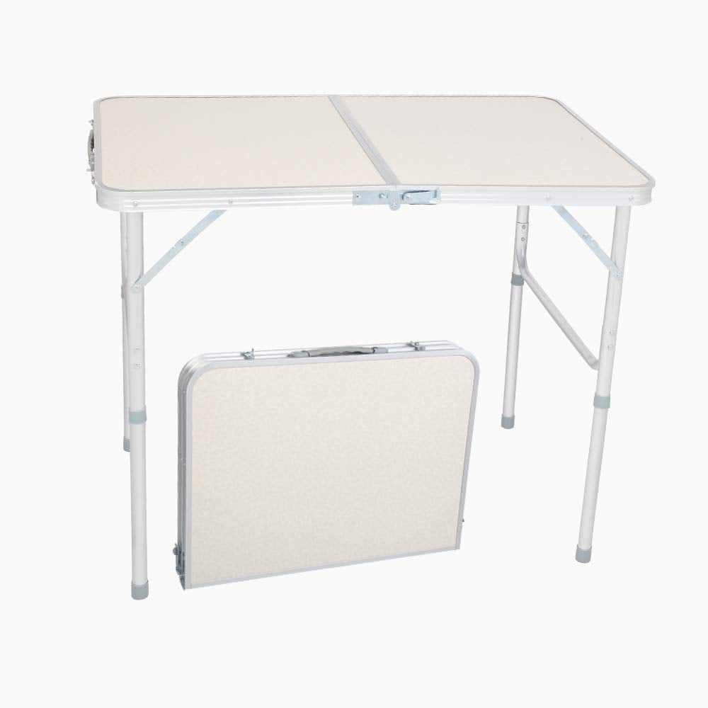 3ft Adjustable Aluminum Folding Picnic Camping Table with Carry Handle D35313