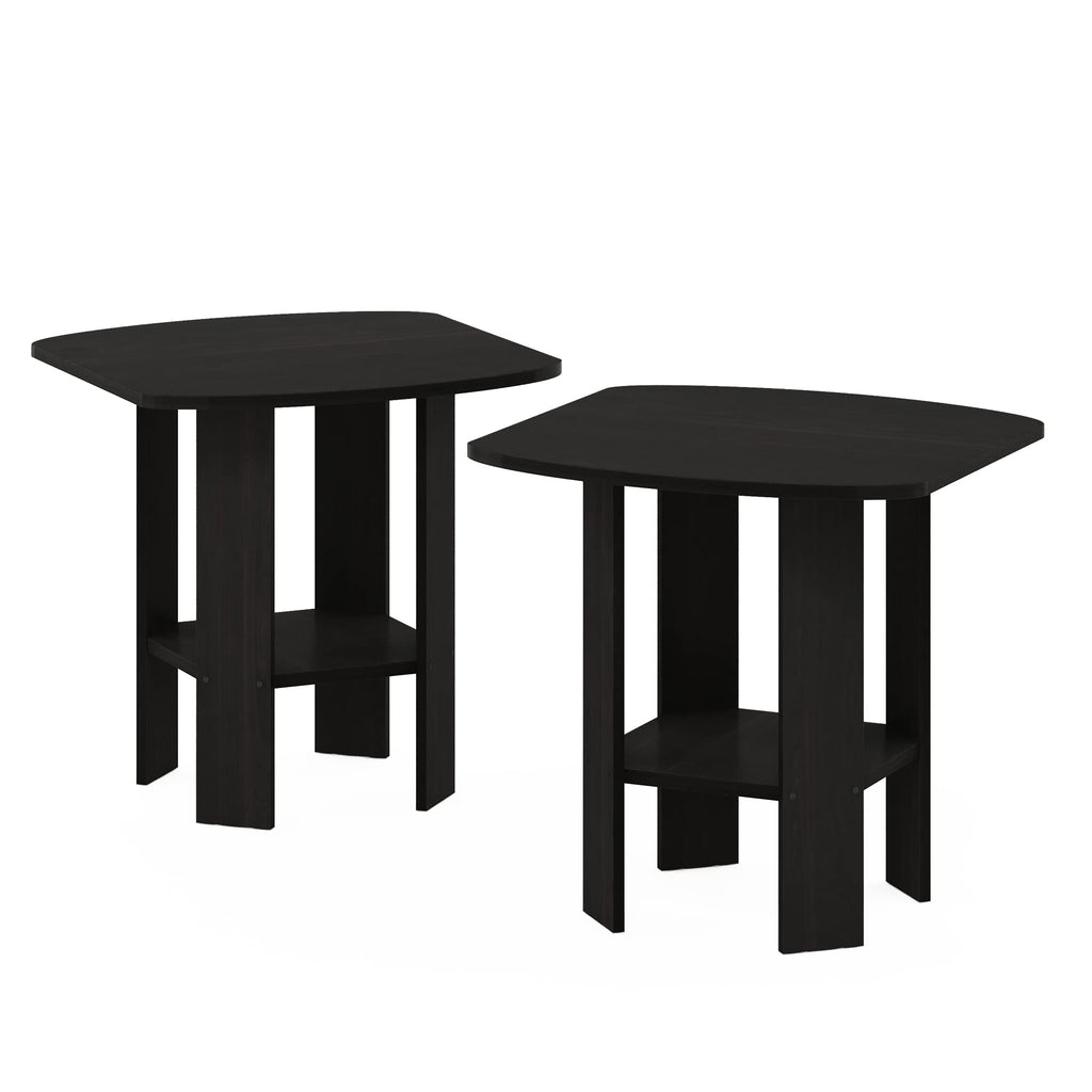 Set of 2 Espresso 2-Tier Side Table W836188