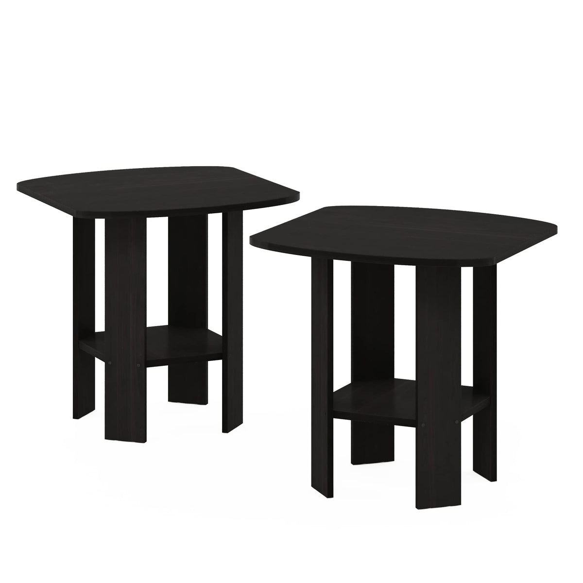 Set of 2 Espresso 2-Tier Side Table W836188