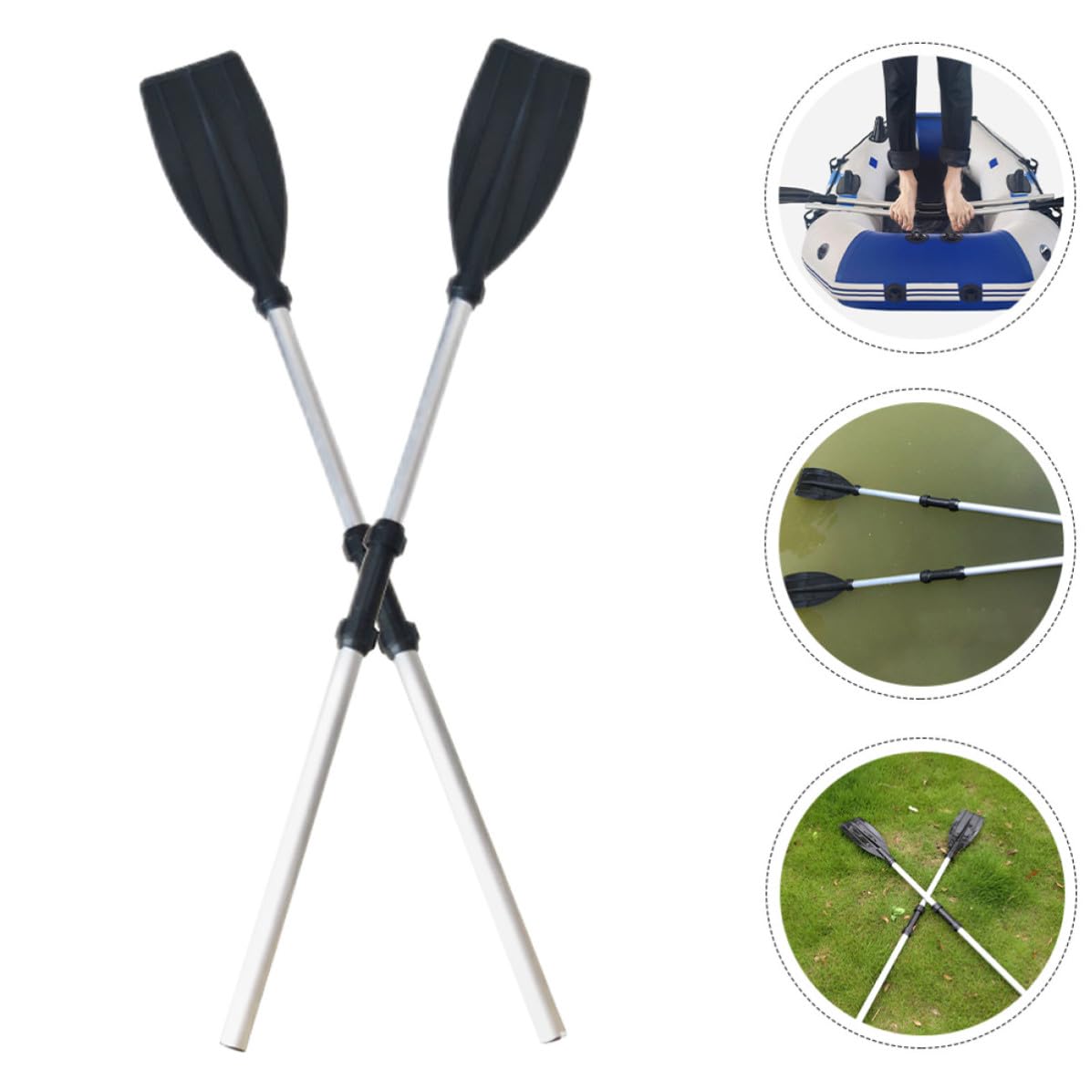 2pcs Adjustable Aluminum Alloy Kayak Paddle Set H53733