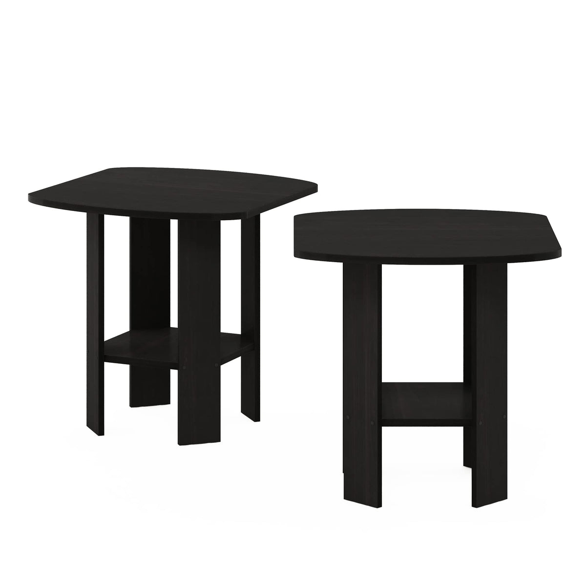 Set of 2 Espresso 2-Tier Side Table W836188