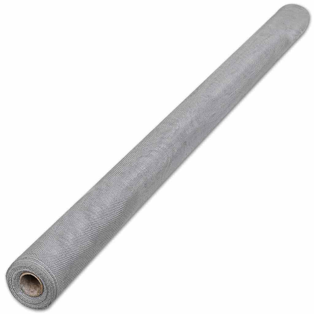 Aluminum Mesh Screen 39.4x196.9 Inches Silver K325