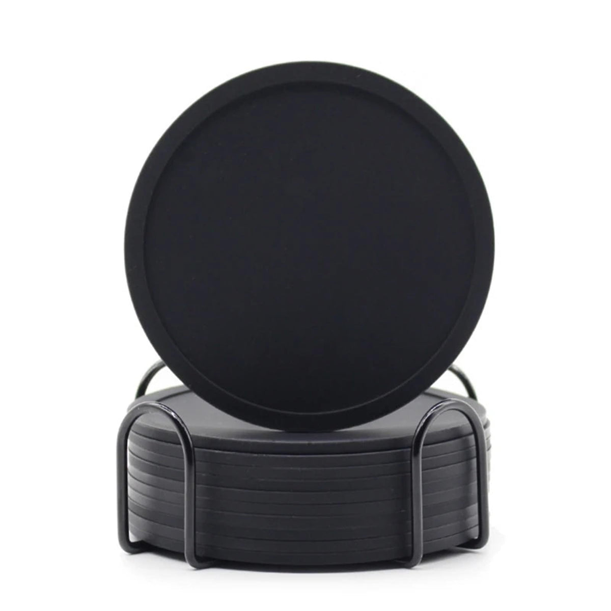 36pcs Set Circular Silicone Coasters Black U575