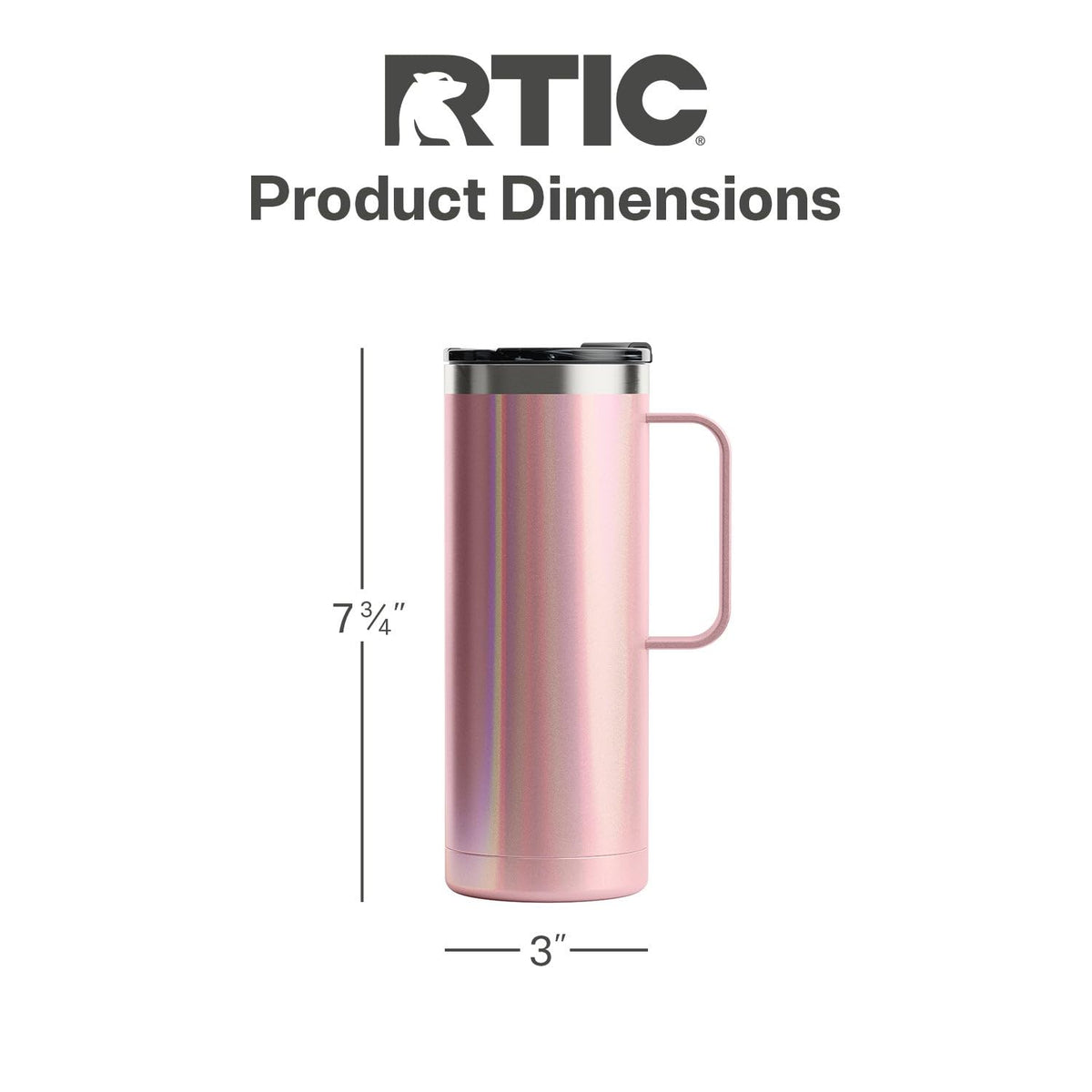 20oz Stainless Steel Insulated Travel Mug with Lid and Handle T3020