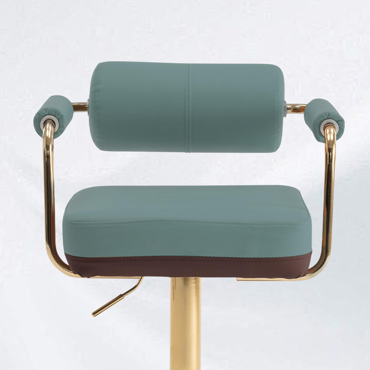 Set of 2 Green Adjustable PU Leather Bar Stools S381