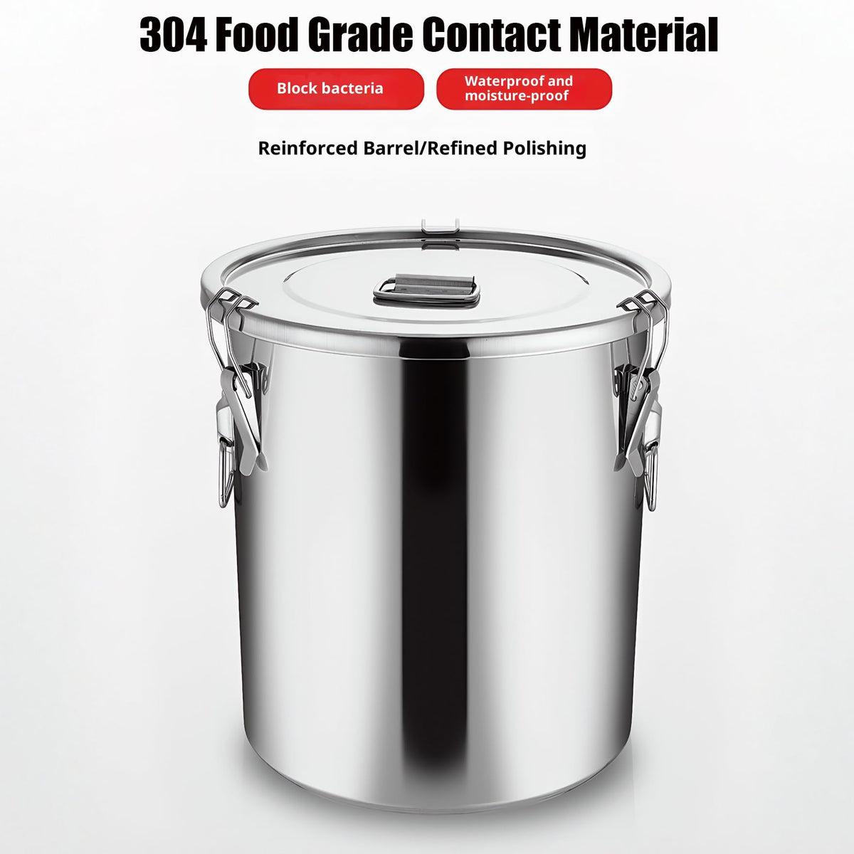5.5Gal 304 Stainless Steel Airtight Canister K13504