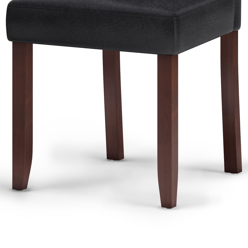 Vegan Leather Parsons Dining Chairs Black Set of 2 M895