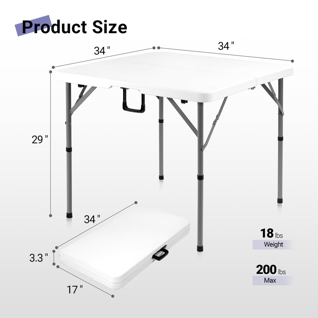 White Folding Card Table H425