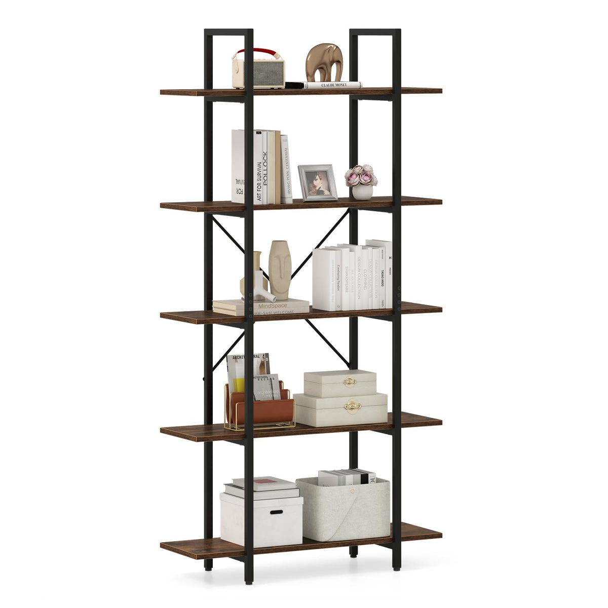 5-Tier Industrial Bookshelf L6314