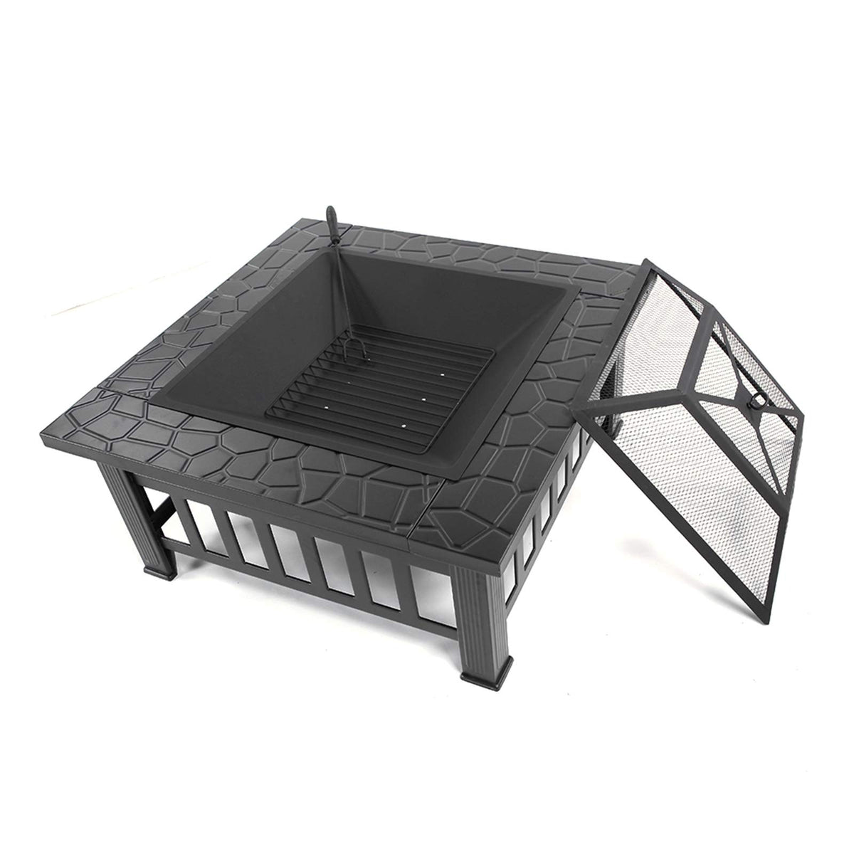 32in Square Metal Fire Pit Table S924