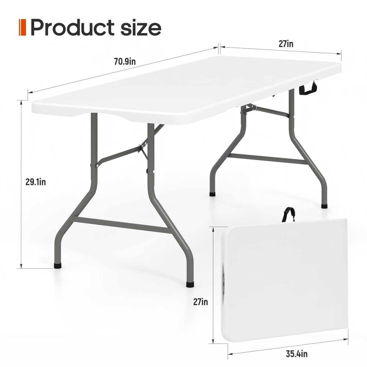 Folding Table 6FT White P348