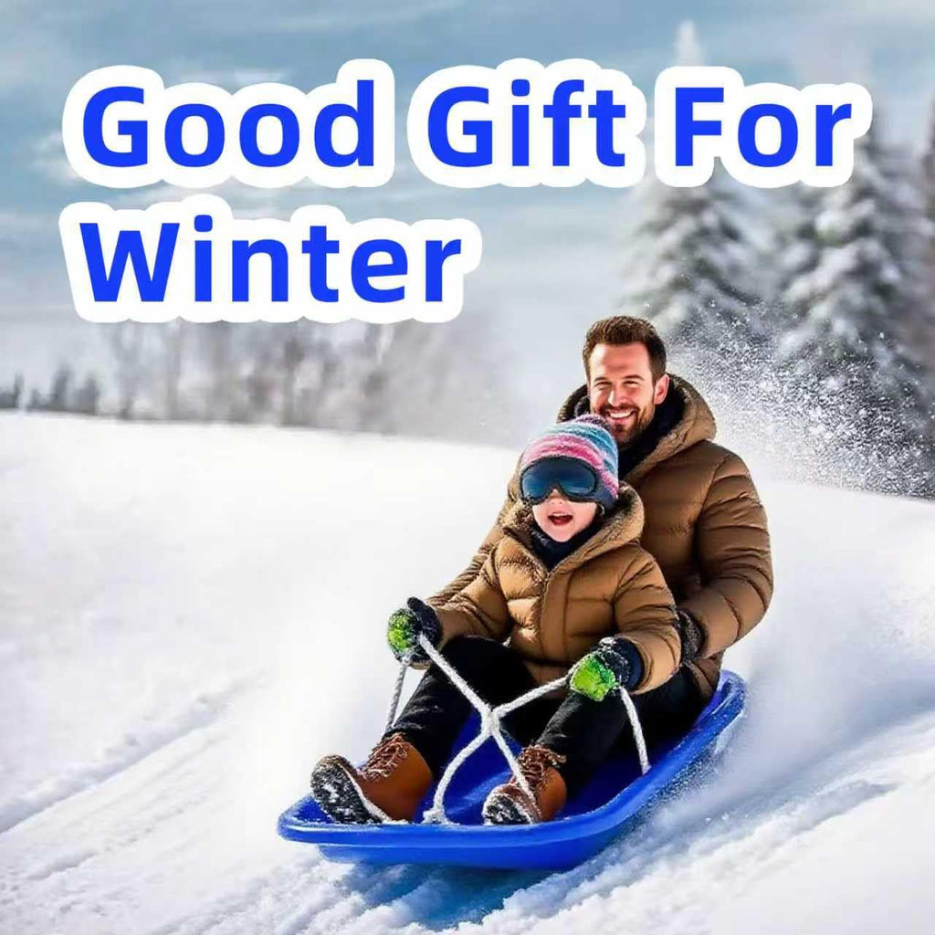 35 Inch 2-Person Plastic Snow Sled with Pull Rope O20801