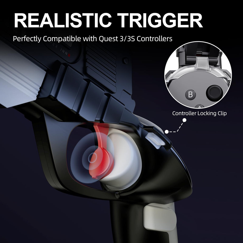 Controller Accessories Haptic Gun Stock Cover Compatible with Meta Quest 3S and Meta Quest 3 T40571