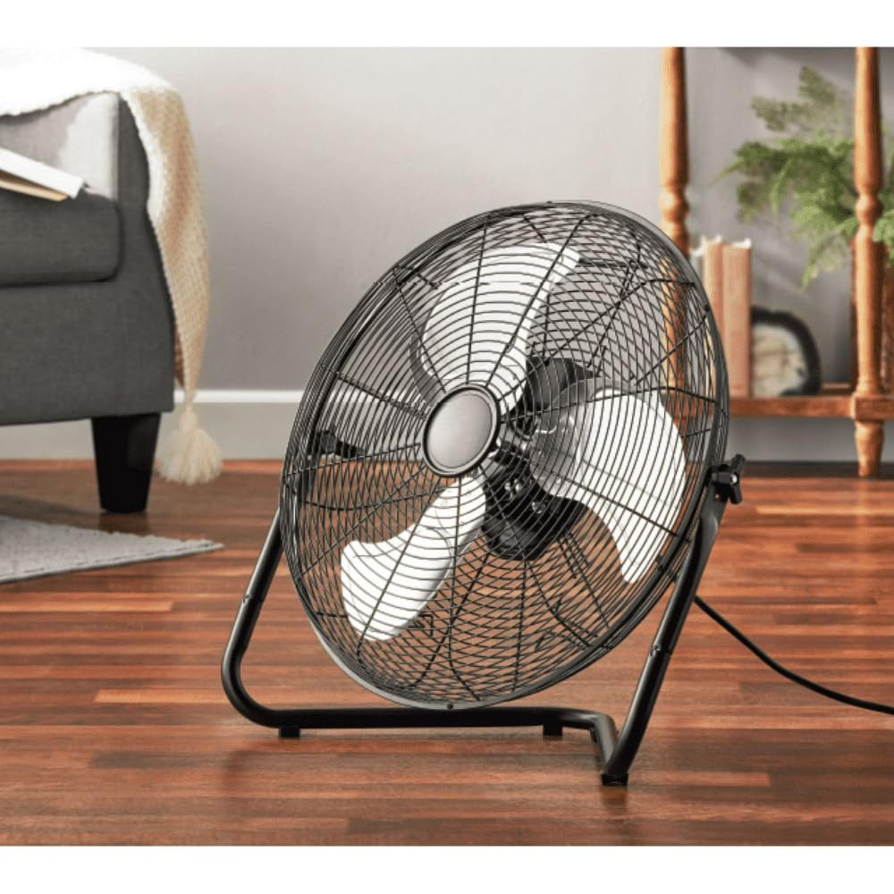 20 Inch 3-Speed Black Metal Floor Fan F97276