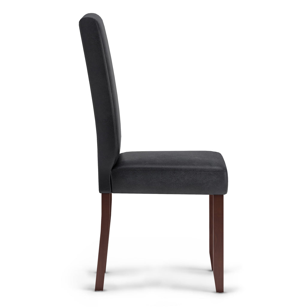 Vegan Leather Parsons Dining Chairs Black Set of 2 M895