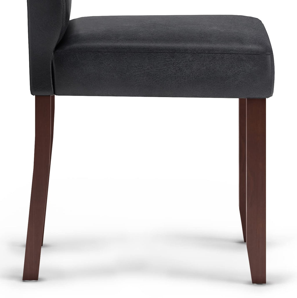 Vegan Leather Parsons Dining Chairs Black Set of 2 M895