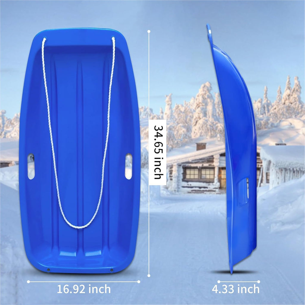 35 Inch 2-Person Plastic Snow Sled with Pull Rope O20801