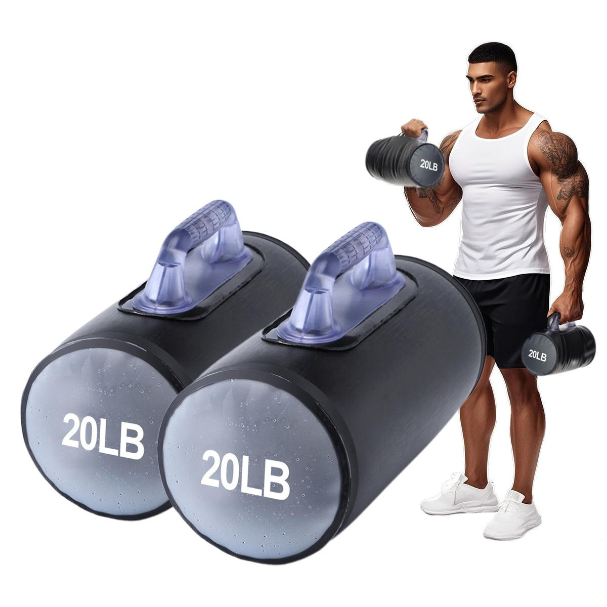 Water Filled Training Dumbbells, Adjustable Weights to 40Lbs V862656