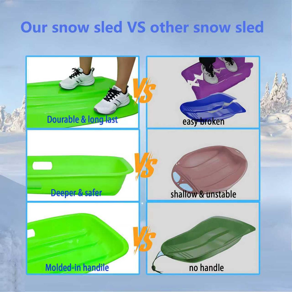 35 Inch 2-Person Plastic Snow Sled with Pull Rope O20801
