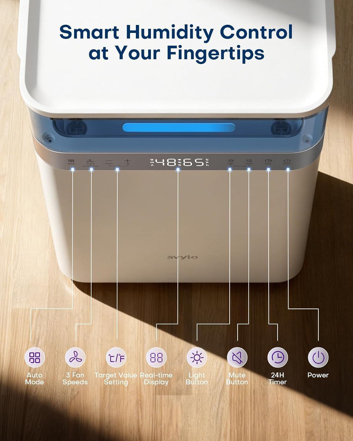 White Dehumidifier with Pump and Hose T629349