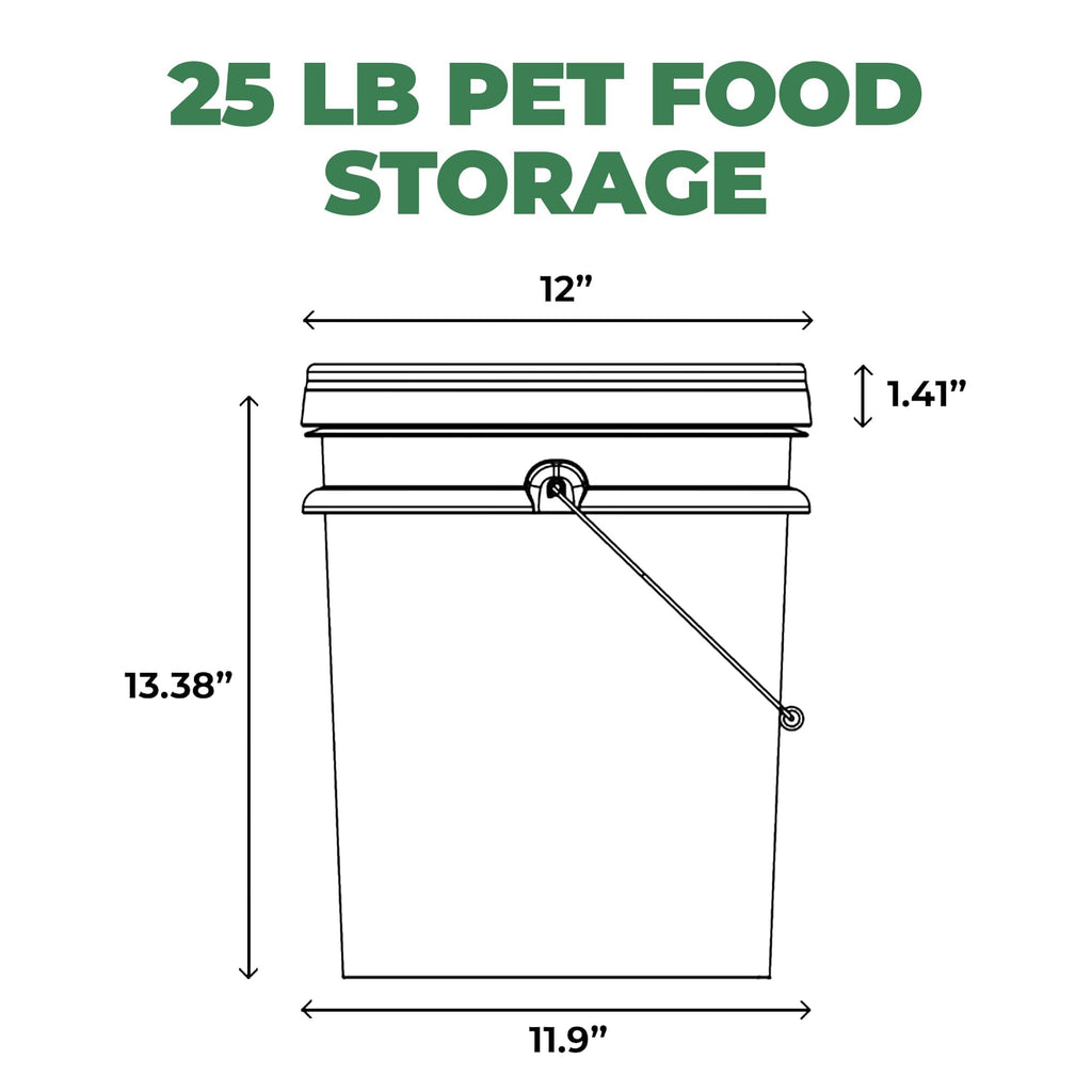 Airtight Pet Food Storage Container 25 lbs Grey Y682
