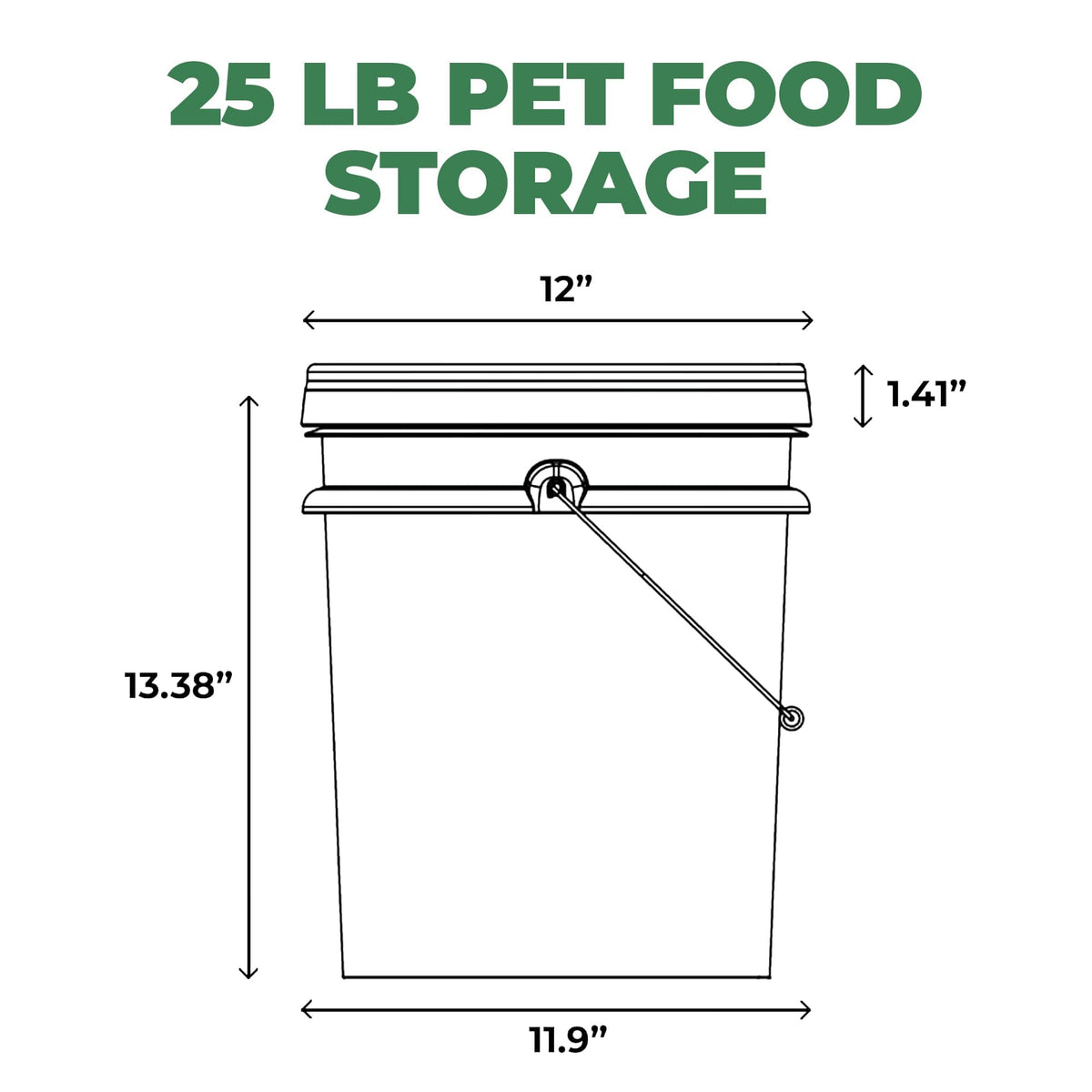 Airtight Pet Food Storage Container 25 lbs Grey Y682
