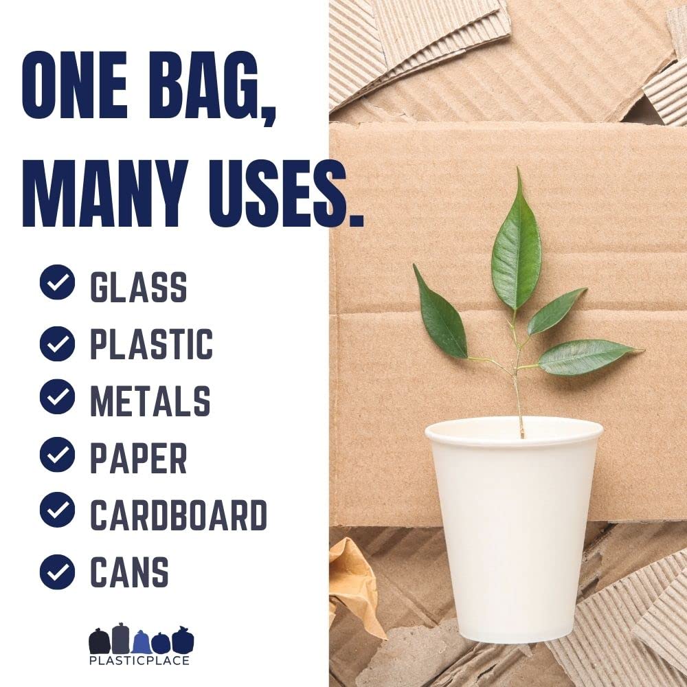 32-33 Gallon Blue Recycling Trash Bags, 100 Count F780254