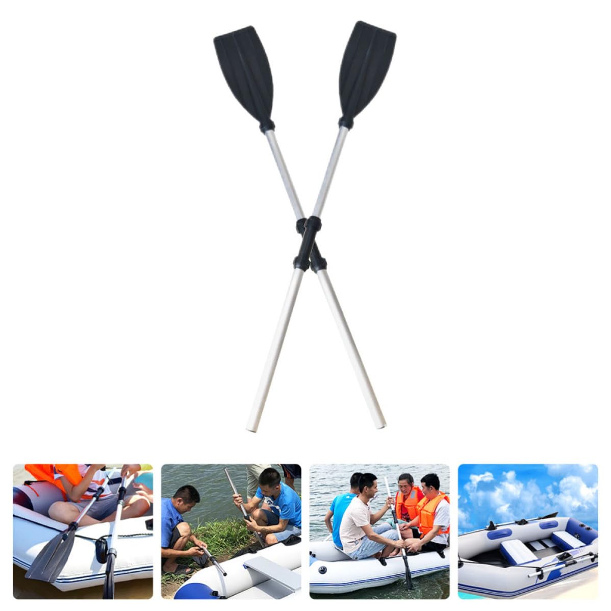 2pcs Adjustable Aluminum Alloy Kayak Paddle Set H53733