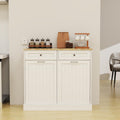 White Double Tilt Out Trash Cabinet with 2 Drawers Y672