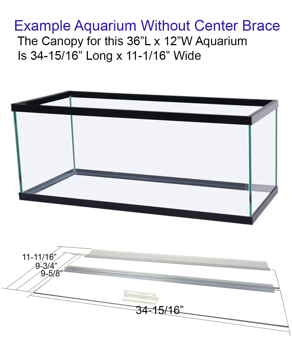 Glass Canopy for Aquariums 10 Gallon to 200 Gallon O7317
