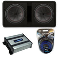 Dual 12" Loaded Sub Box with 800W Amp X12888