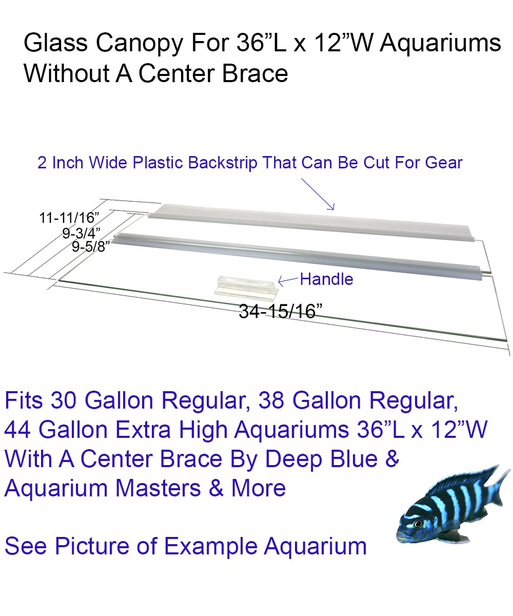 Glass Canopy for Aquariums 10 Gallon to 200 Gallon O7317