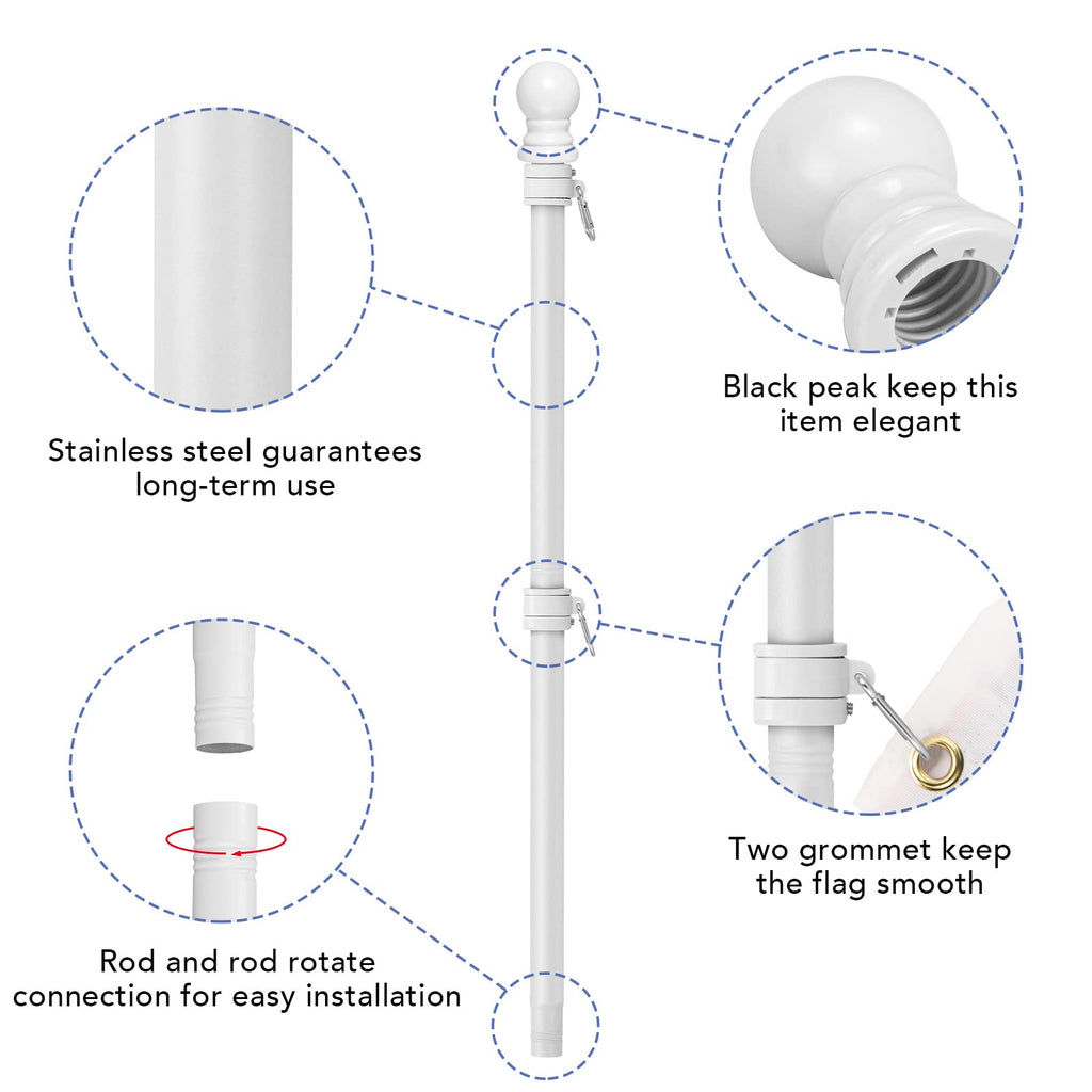 6FT Flag Pole with Bracket and Tangle-Free Rings W491784