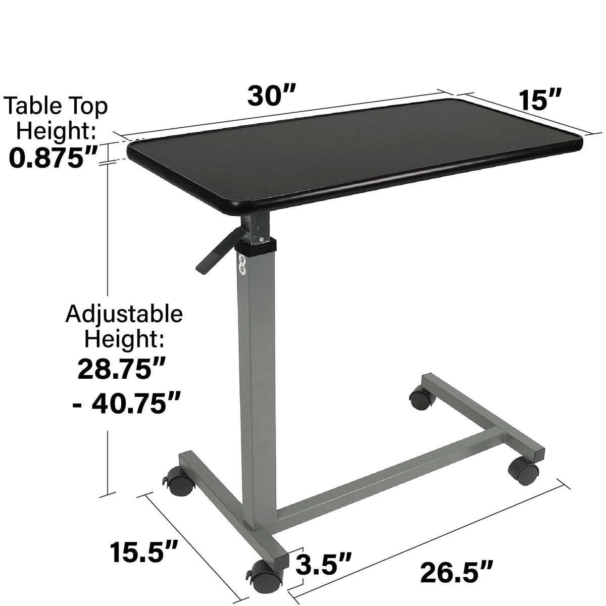Adjustable Overbed Table with Wheels H35119