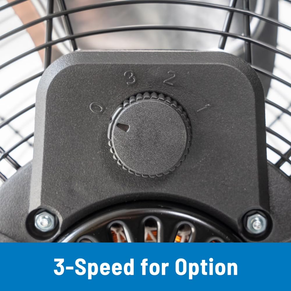 20 Inch 3-Speed Black Metal Floor Fan F97276