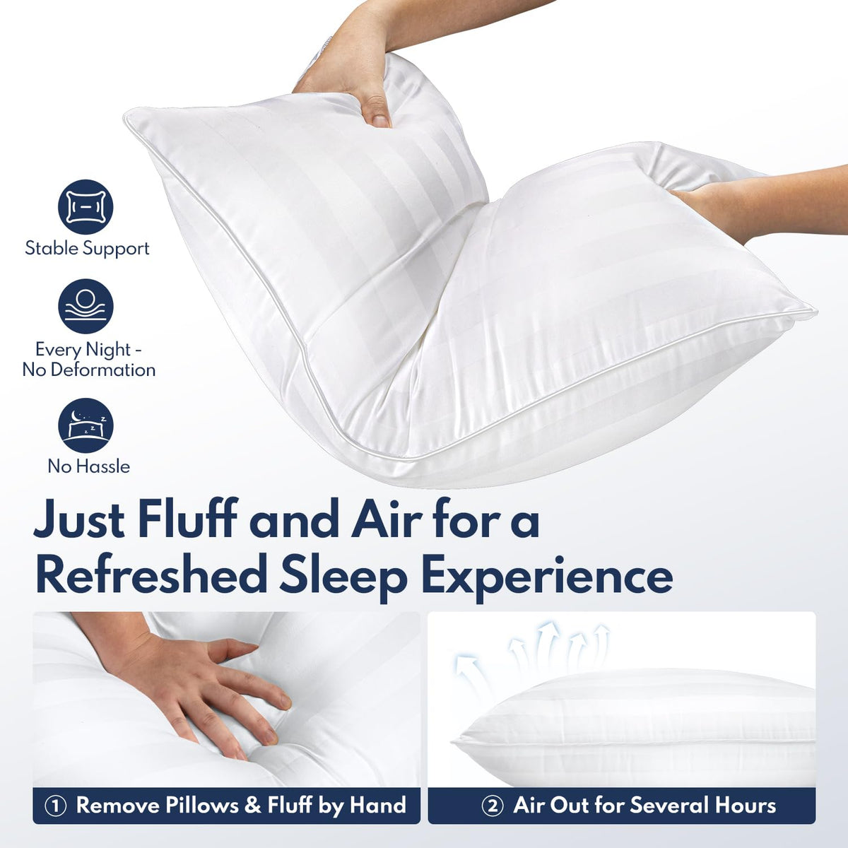 King Pillows Set of 2 Cooling Down Alternative Medium Firm R798