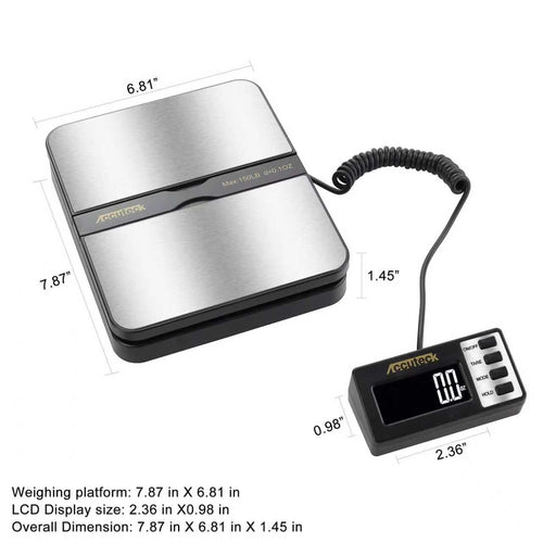 150Lbs 0.1OZ Digital Postal Scale Stainless Steel P4447