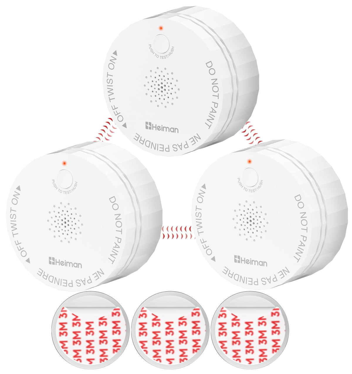 3 Pack Wireless Interconnected Smoke Detector R6402