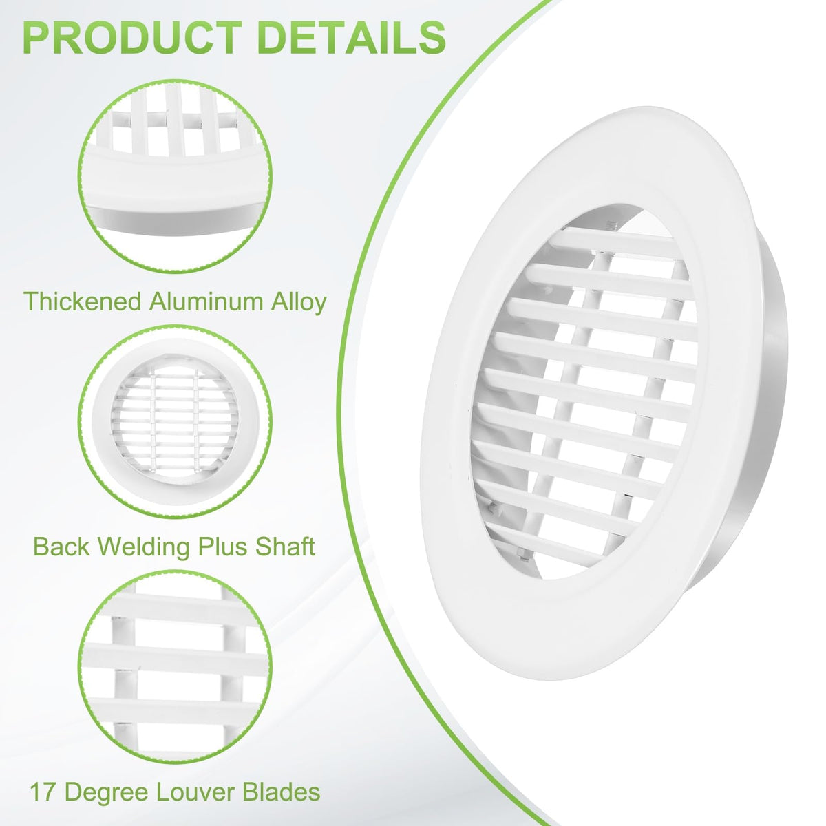 7" Round Aluminum Alloy Louver Air Vent L666