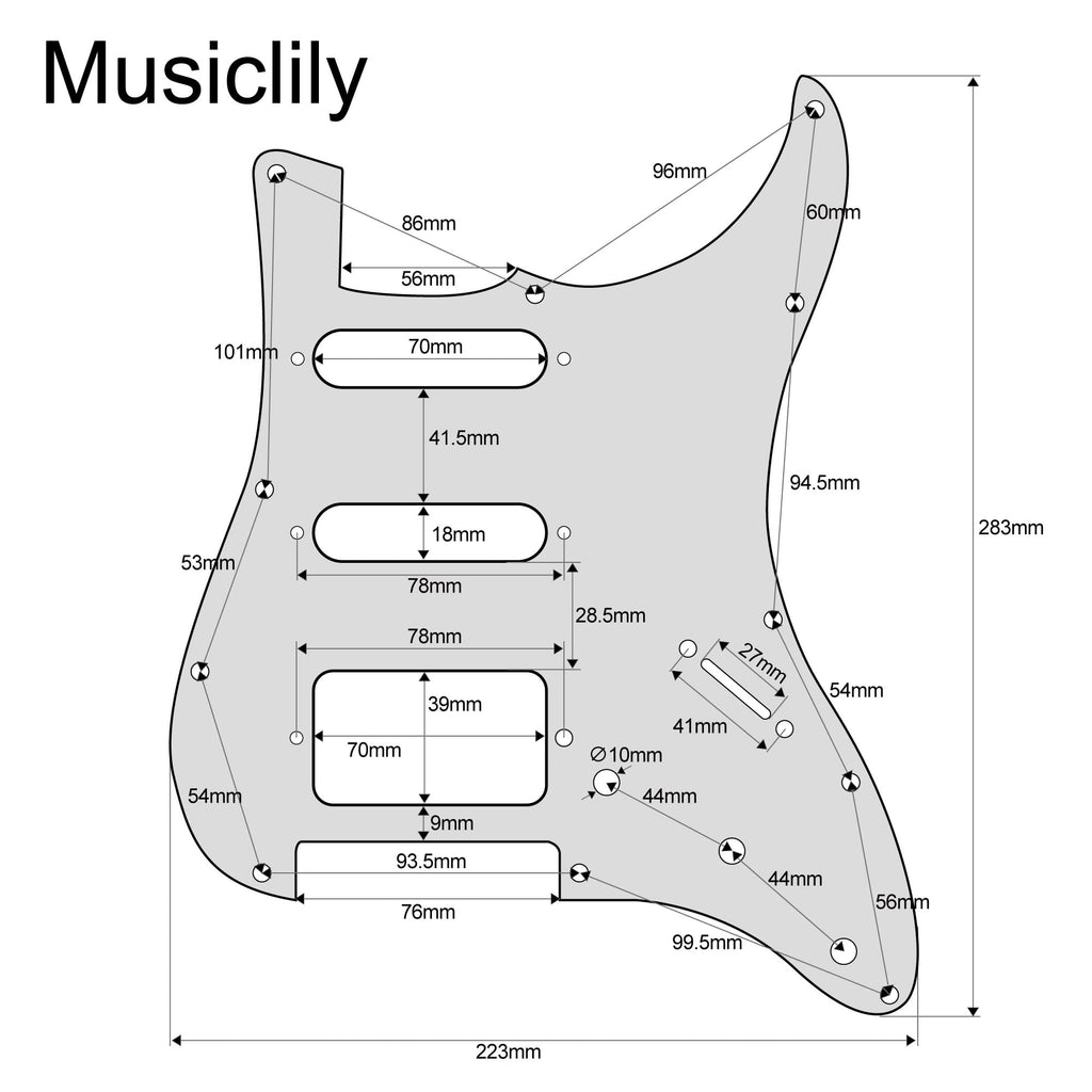 Black Pre-wired HSS Pickguard Set U8372