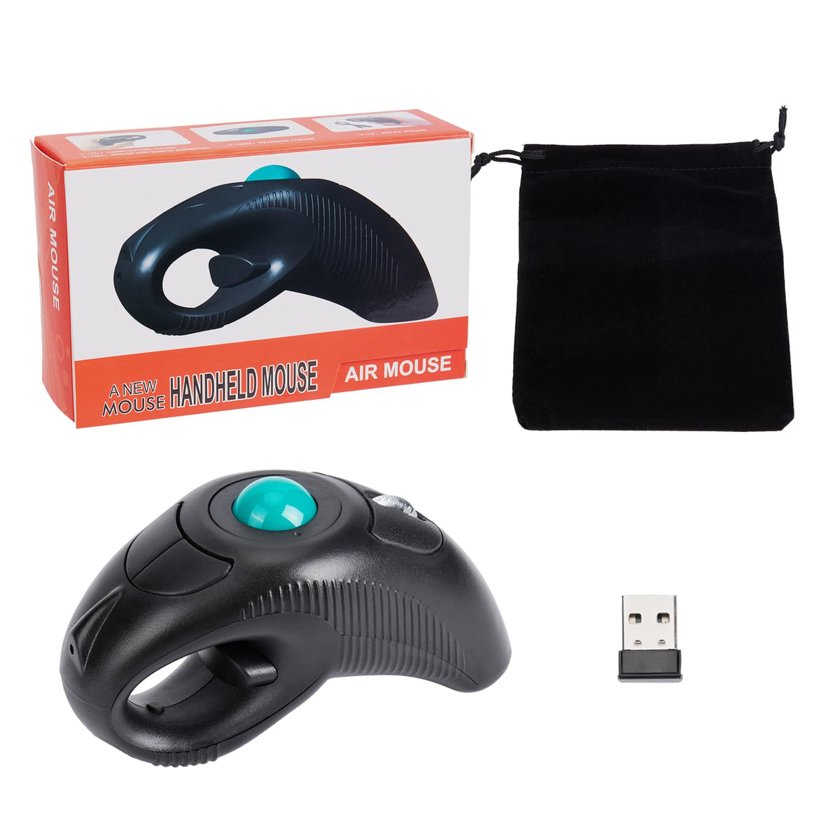 Wireless USB Handheld Finger Trackball Mouse Q986