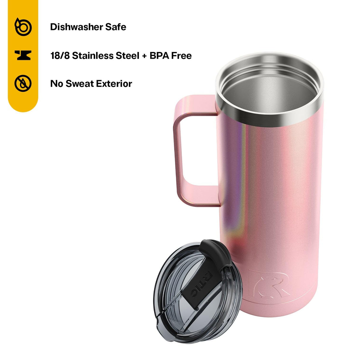 20oz Stainless Steel Insulated Travel Mug with Lid and Handle T3020