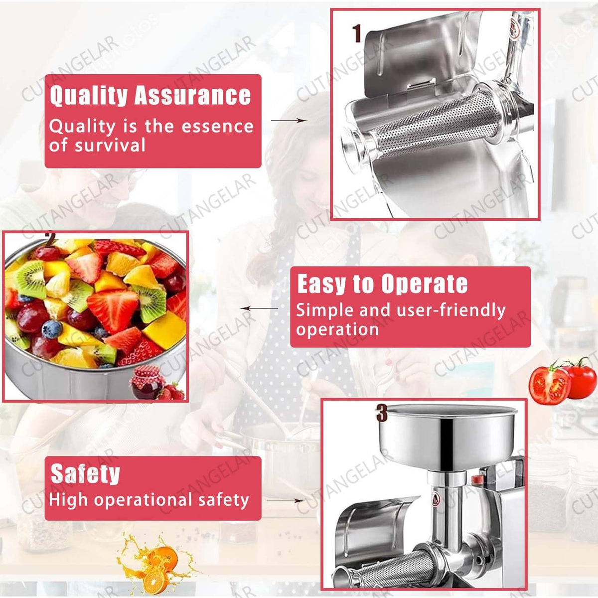 Commercial Grade Electric Sauce Machine 450W with Large Hopper Y55104