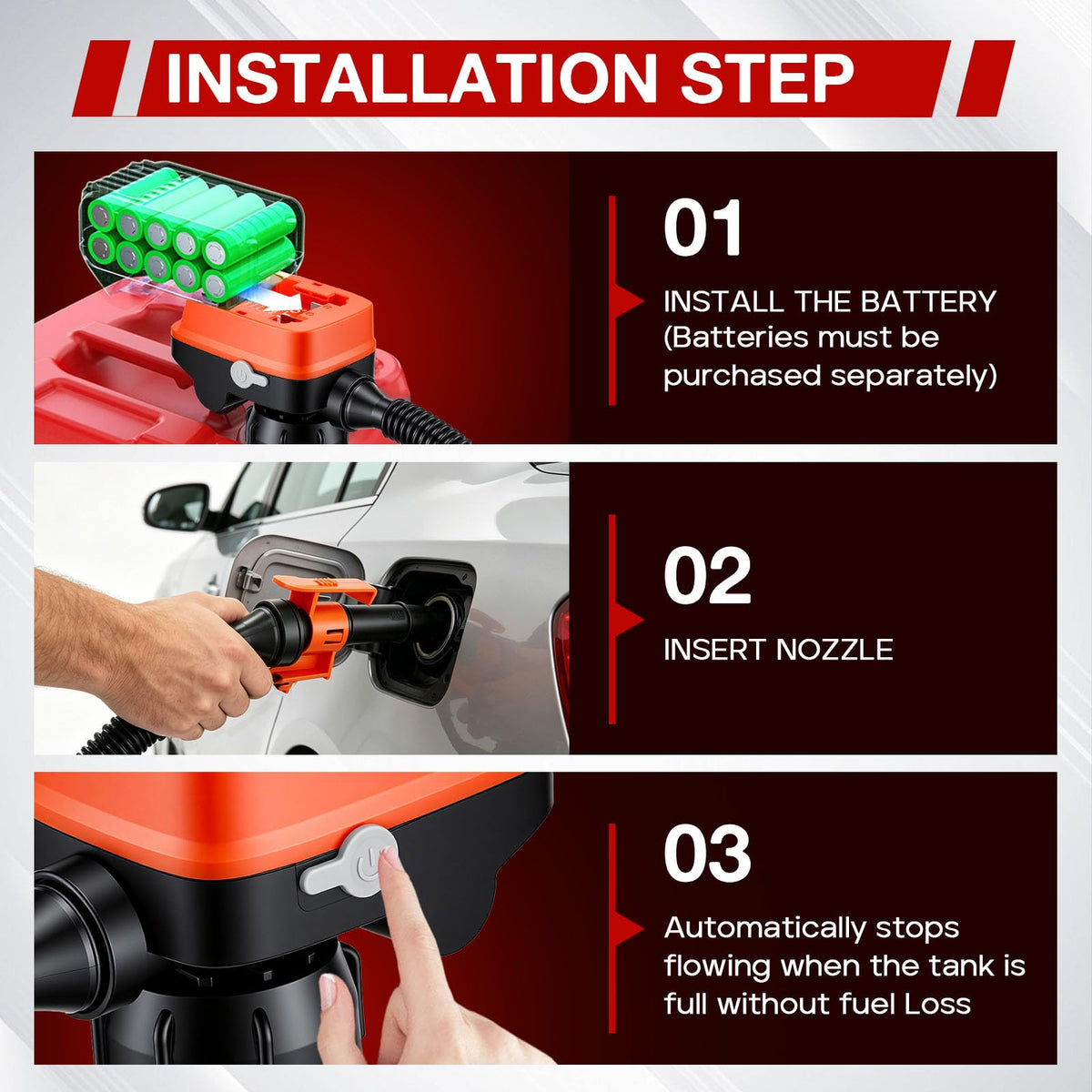 Cordless Fuel Transfer Pump 3.2 GPM with Auto-Stop C3778