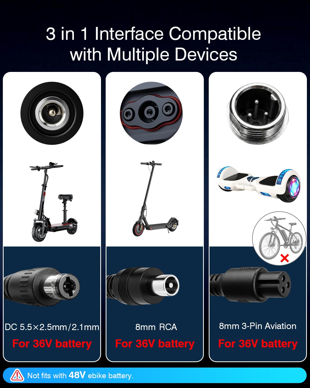 42V 2A Electric Scooter Charger T9613
