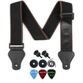 Black Adjustable Guitar Strap Kit with Locks and Picks Z932065