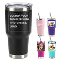 20oz/30oz Stainless Steel Tumbler with Lid & Straw F63860