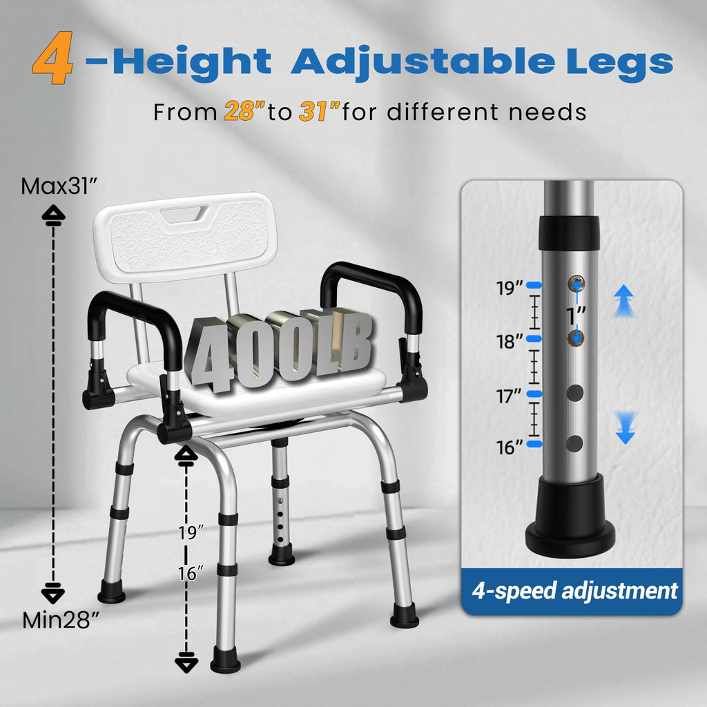 360° Rotating Adjustable Padded Shower Chair U8047