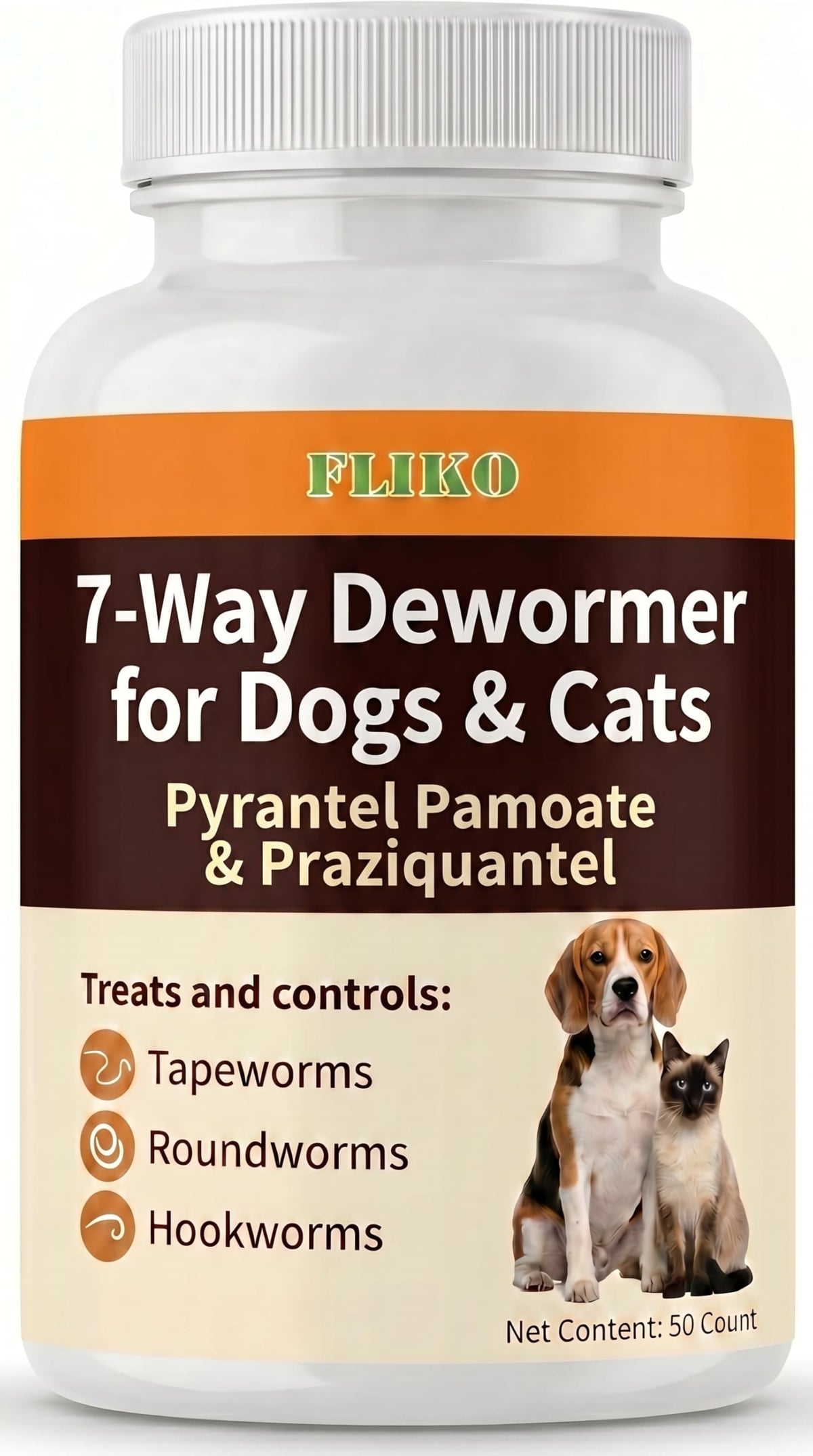 7 Way Dewormer Flavored Chewables for Dogs & Cats, 50 Count J51532