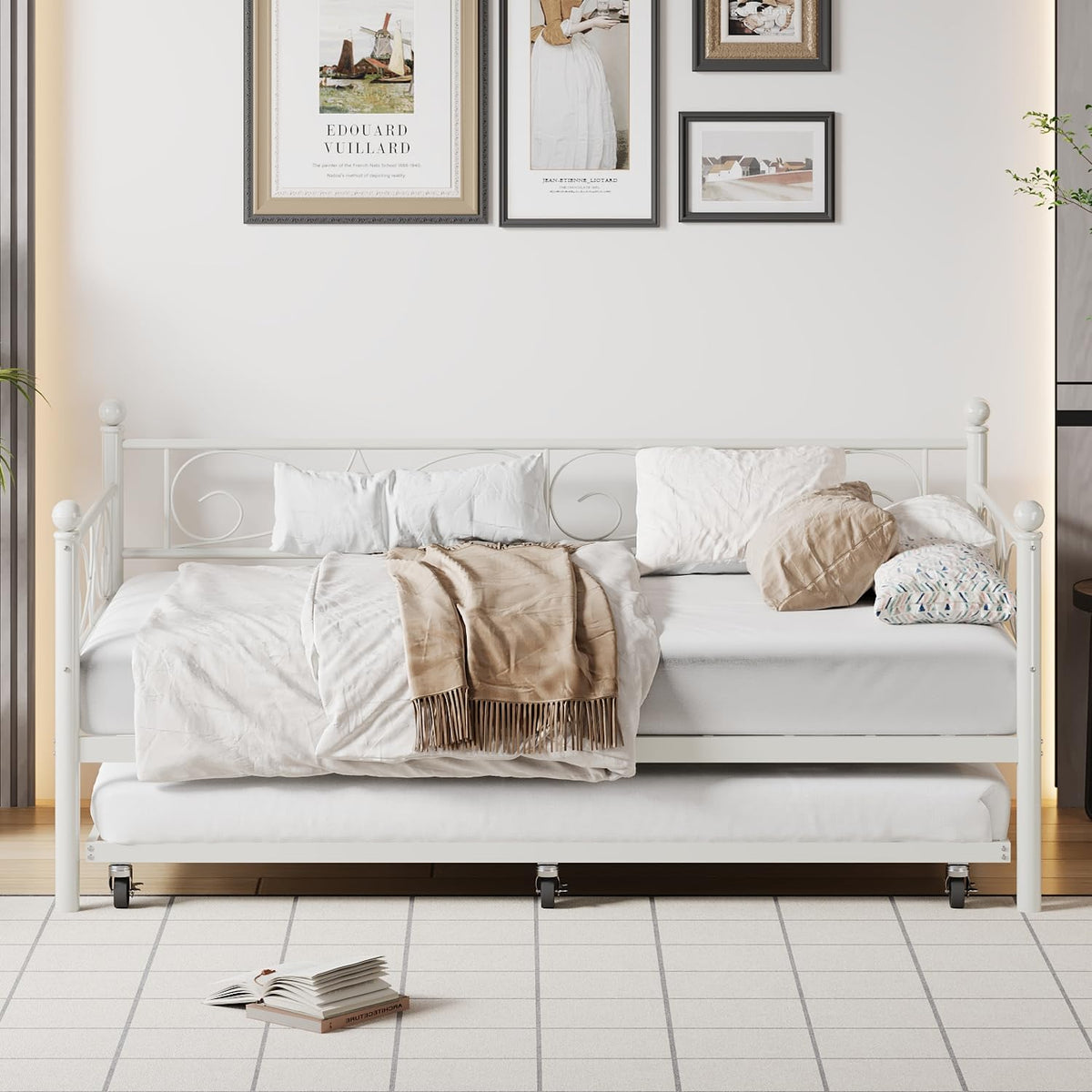 White Twin Daybed with Trundle S7050